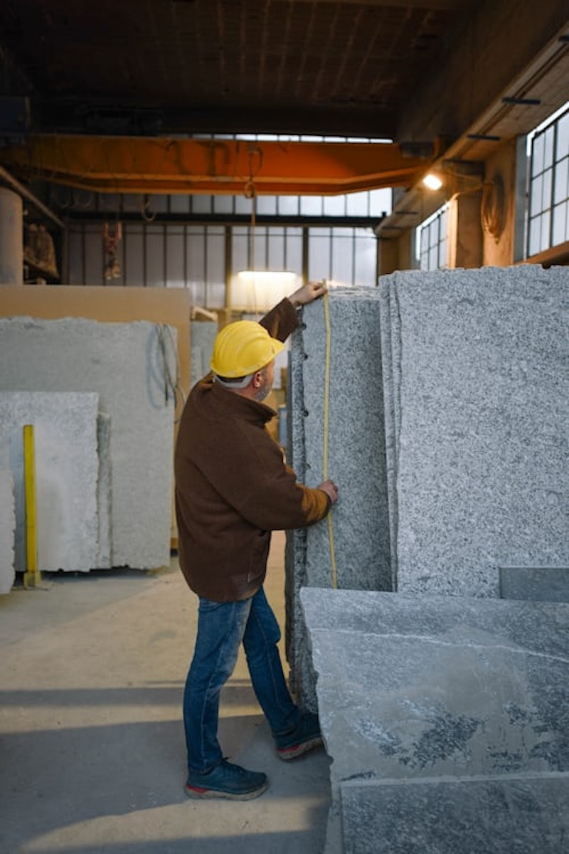 Measuring granite flagstones