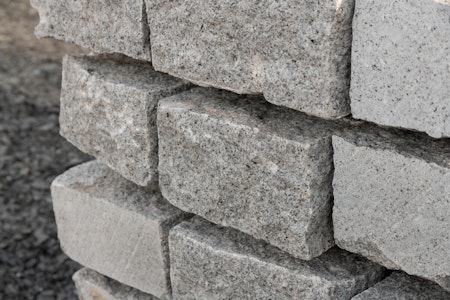 Natural split granite kerbs on a pallet