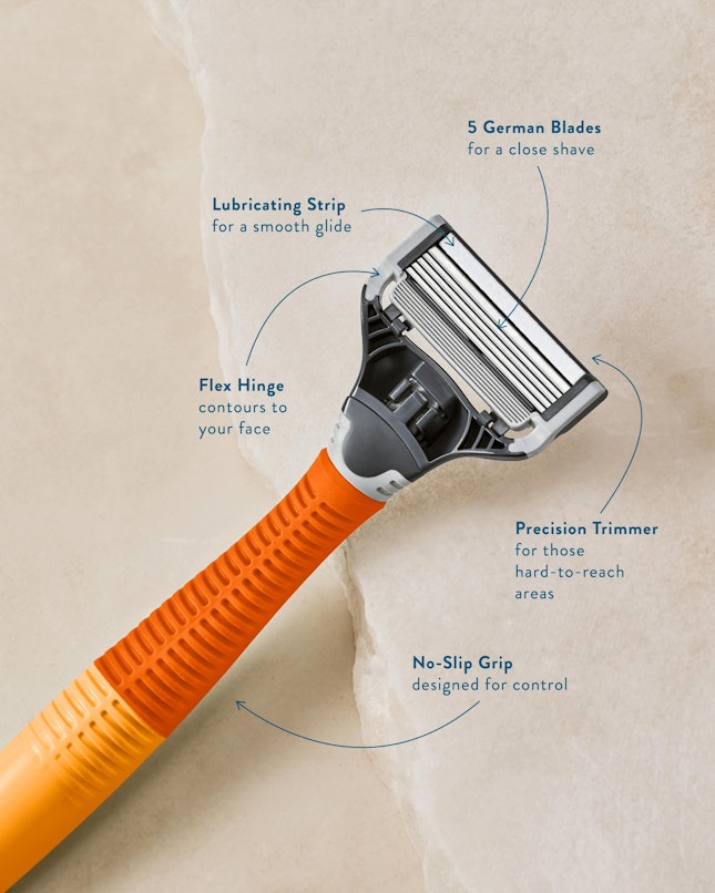 Harry's orange truman handle with razor blade