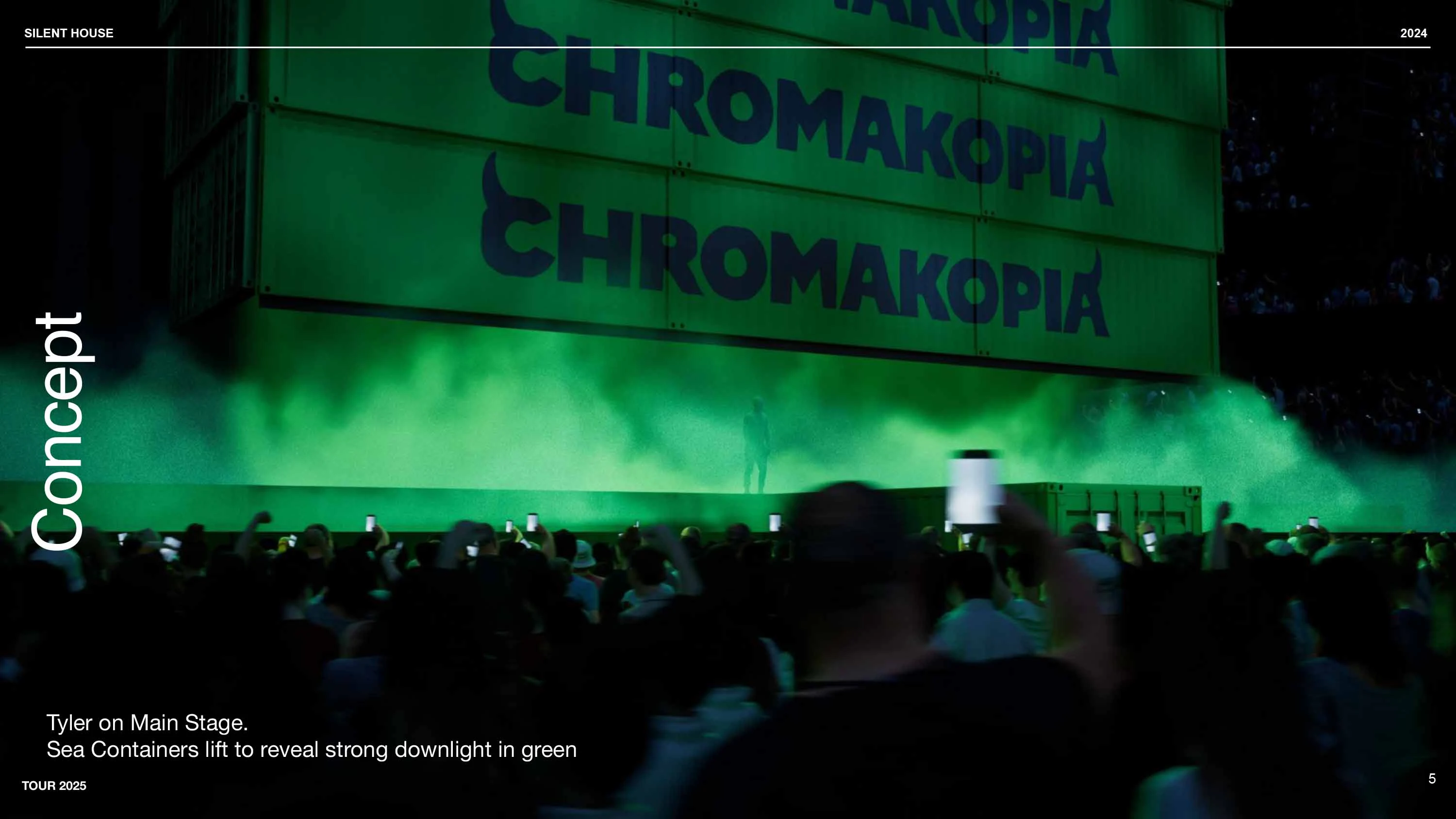 Tyler, The Creator - CHROMAKOPIA Tour - Concept by Silent House Studios Concept rendering for Tyler, The Creator's CHROMAKOPIA Tour