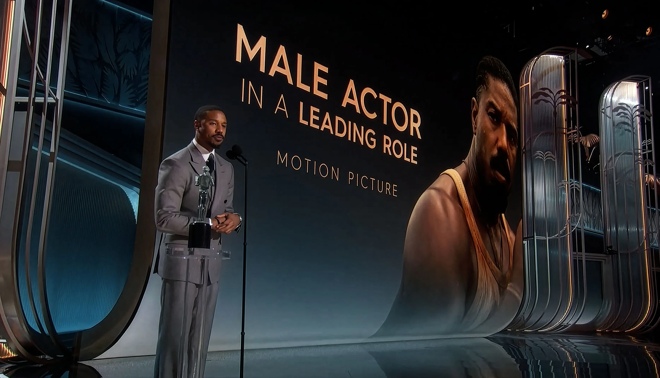 32nd Annual Actor Awards presented by SAG-AFTRA Michael B. Jordan accepts the award for Outstanding Lead Actor in a Motion Picture at the 32nd Annual Actor Awards presented by SAG-AFTRA