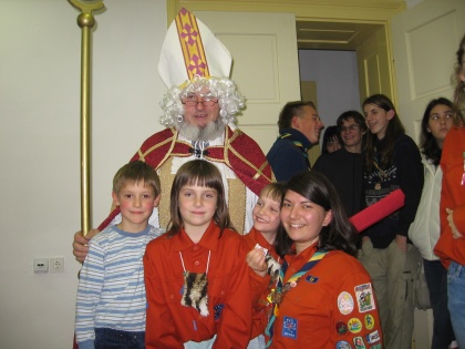 Obisk Miklavža pri novomeških skavtih