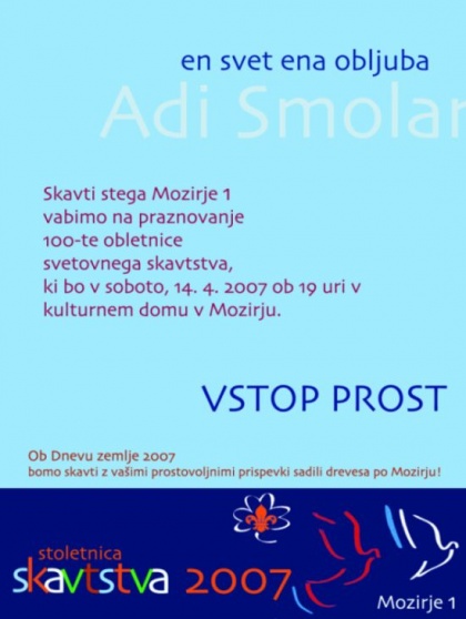 Vabilo na koncert ob 100. obletnici in dnevu...