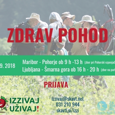 Zdrav pohod 20. 9. v Ljubljani in Mariboru