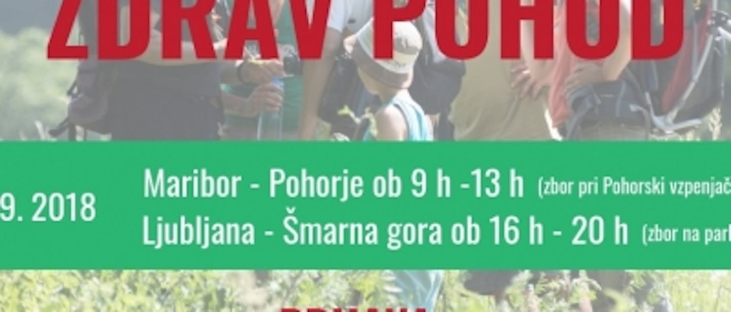 Zdrav pohod 20. 9. v Ljubljani in Mariboru
