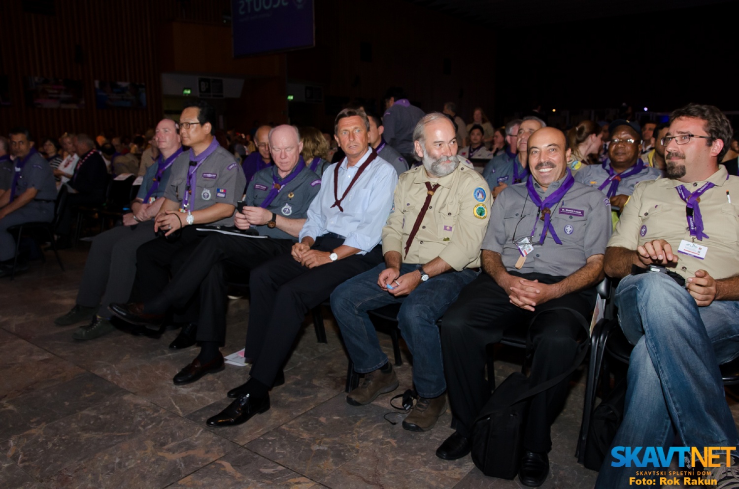 Predsednik Republike Slovenije Borut Pahor v družbi Starešine ZTS Jerneja Stritiha in vodilnih članov WOSM