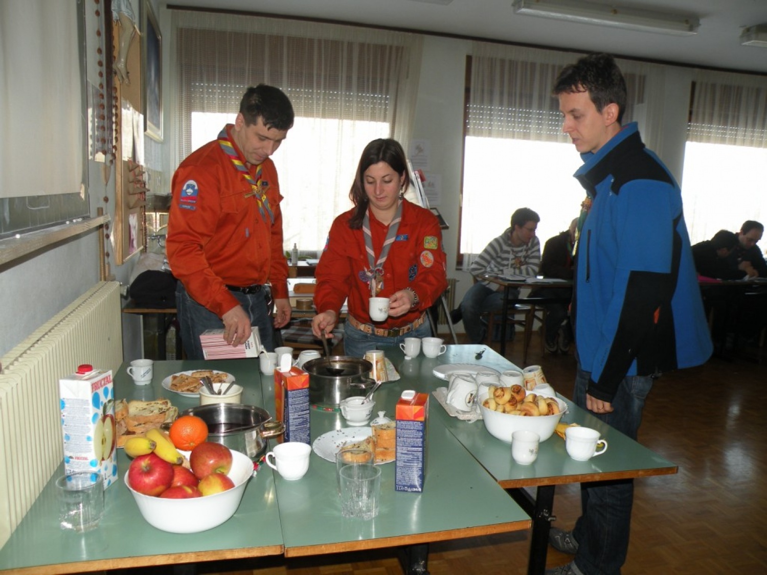 Načelnik PR Gvido in voditelja srečanja Irena in Miha