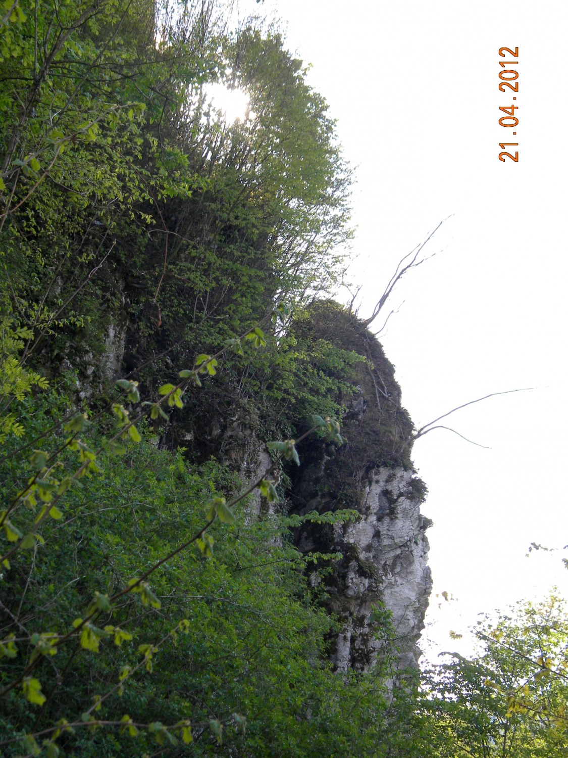Skalovje na katerem stoji zahodni del obzidja.