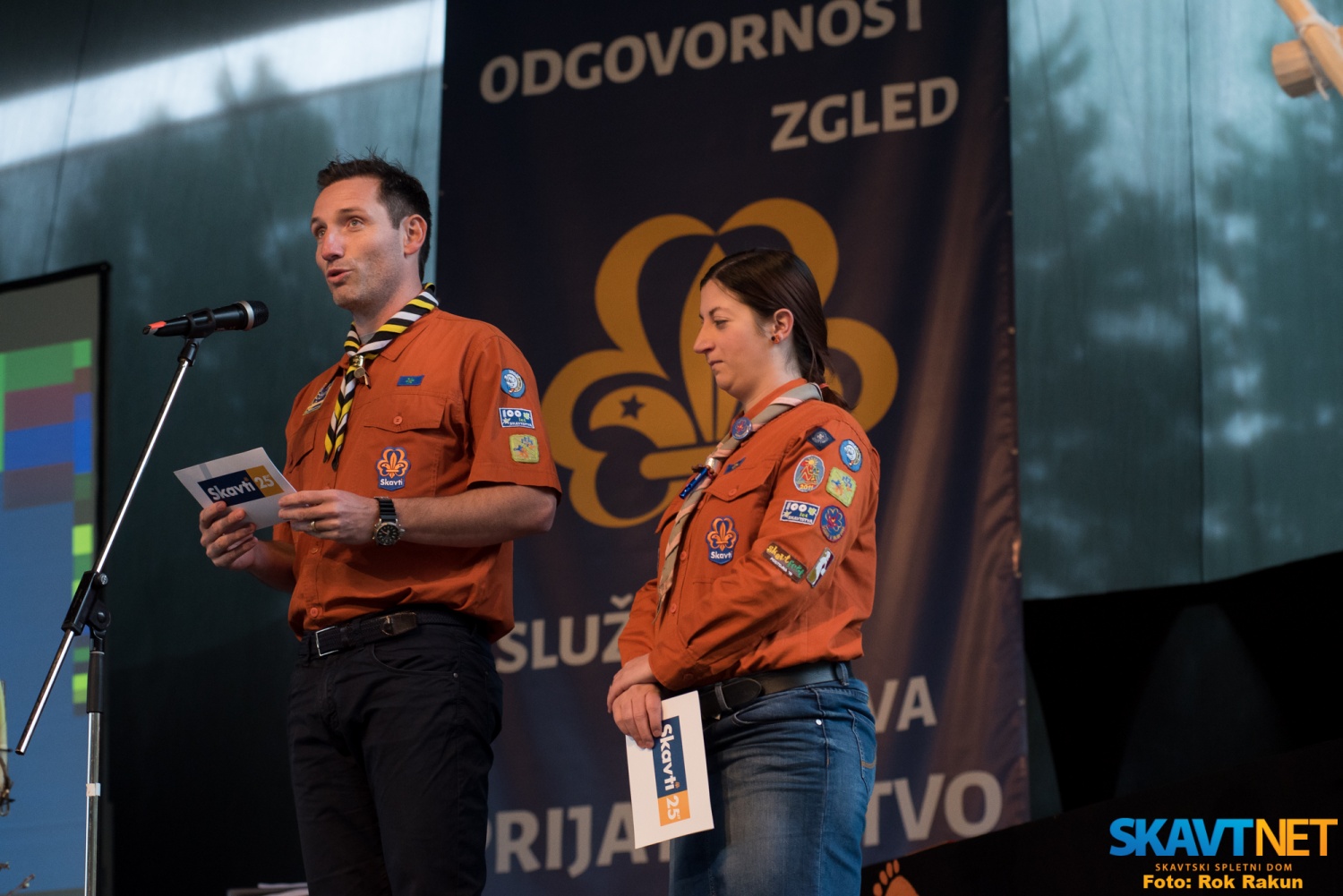 Tik pred drugim delom tekmovanja sta vse zbrane nagovorila načelnik in načelnica ZSKSS, Žiga Kovačič in Irena Mrak Merhar.