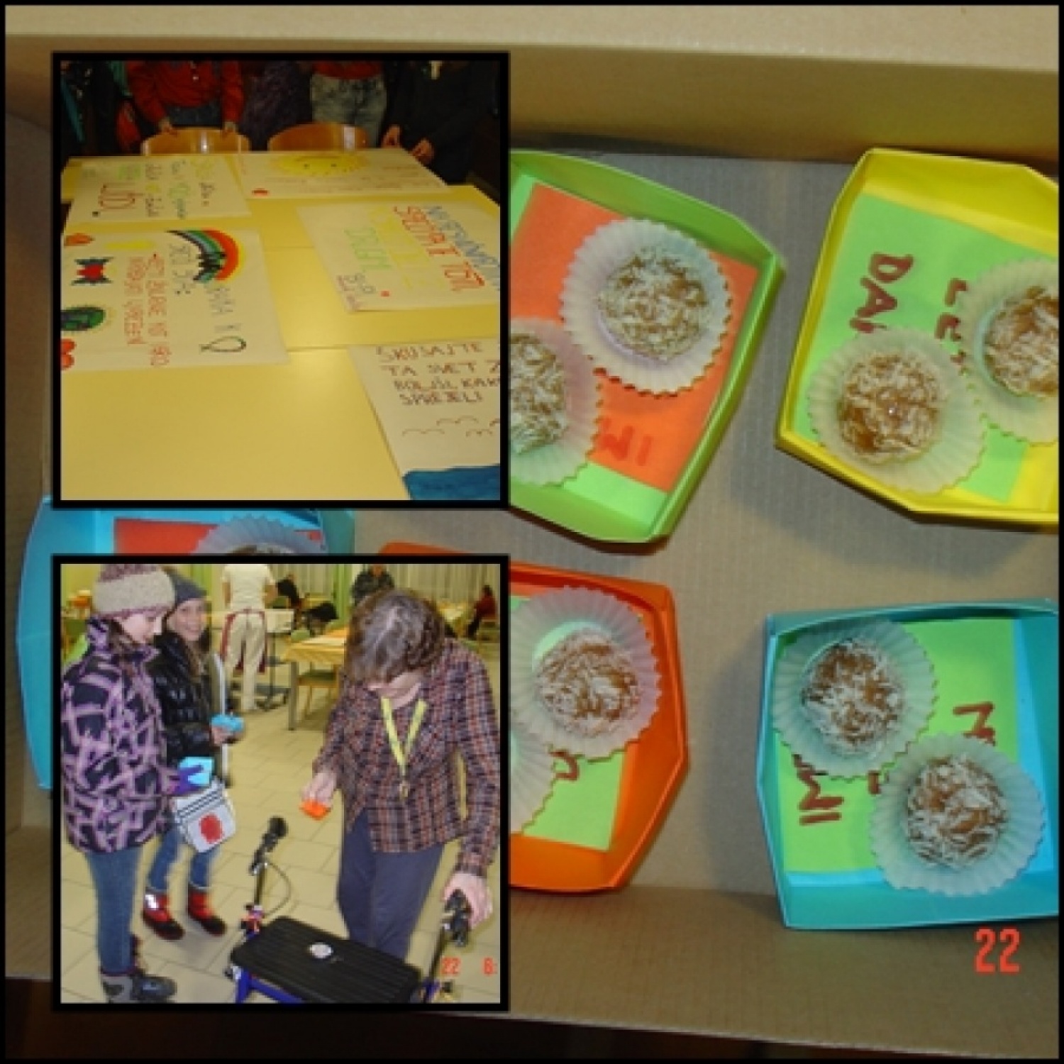 Naredili smo slastne piškote katere smo dali v origami posodice. Na dnu le teh je bil priložen listič na katerem je pisalo "imej lep dan". Takšno prikupno darilo so dobili vsi mimoidoči, ko smo šli proti domu starejših občanov, kjer smo jim popestrili večer s skavtskimi pesmimi. Ustvarjali smo tudi živahne, barvite plakate z mislimi Bi-Pi-ja, katere smo obesili po Ribnici.