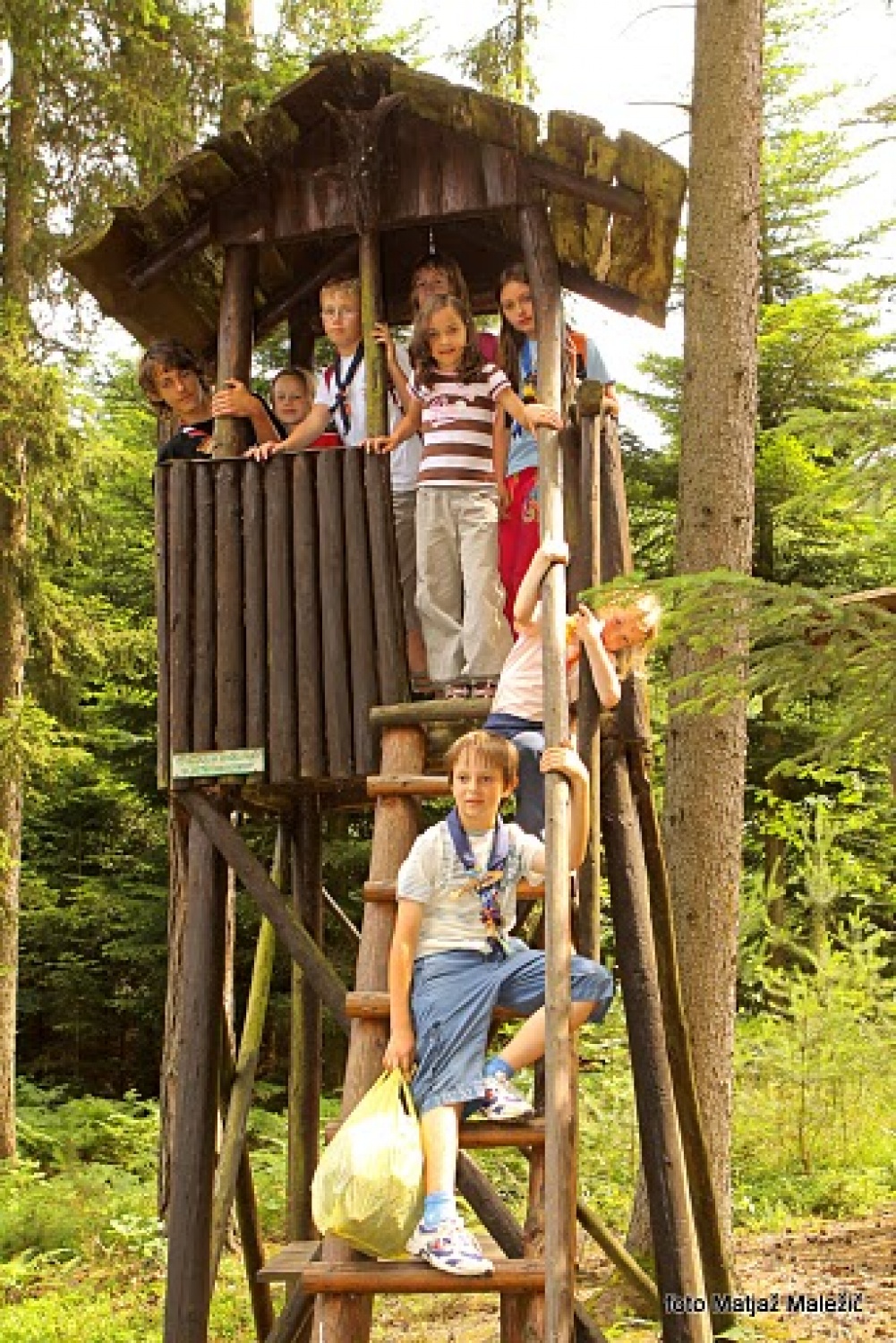 Mladi skavti na lovski preži