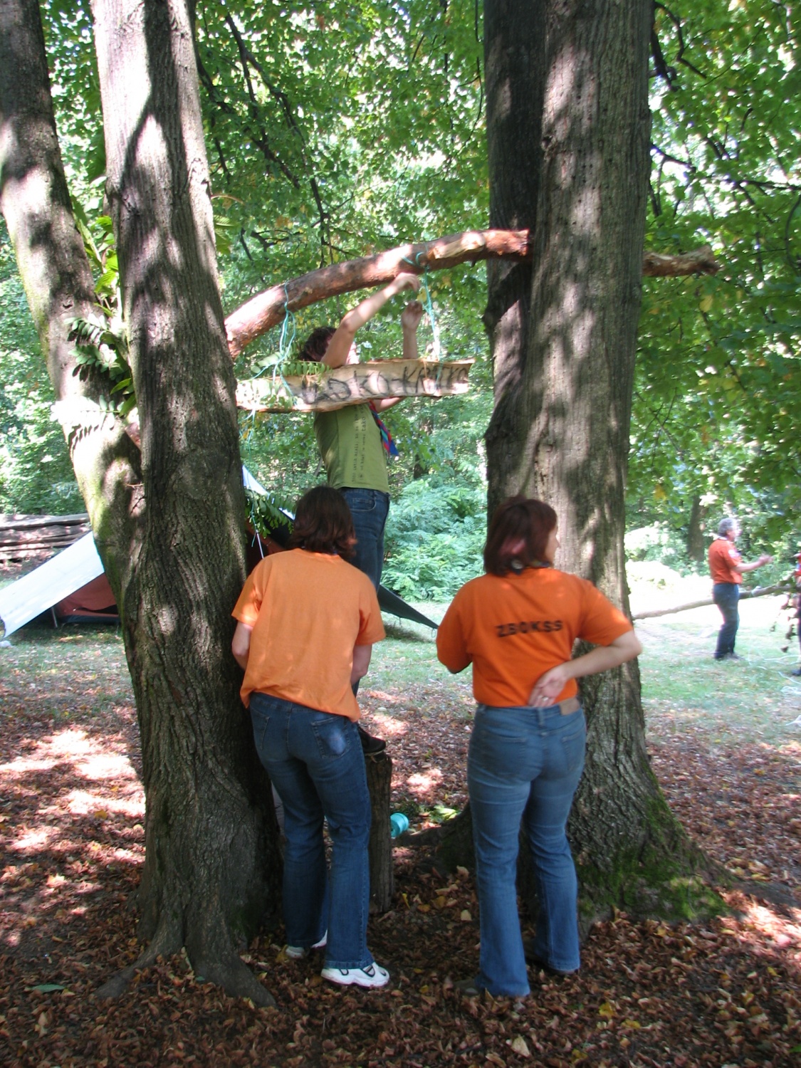 Dekleta pri postavljanju vhoda 1