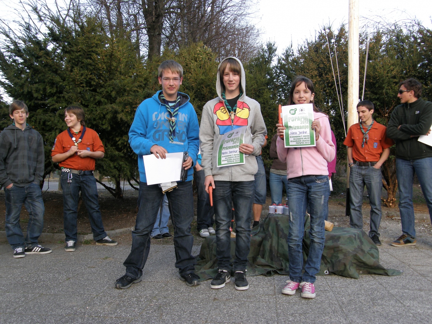 Drugo mesto: Nejc Valič, Martin Smrekar in Nina Jenko