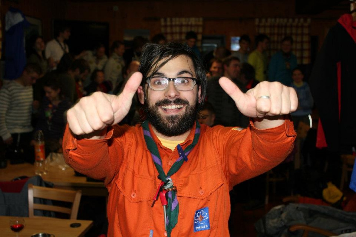 Zadovoljni Lan na koči