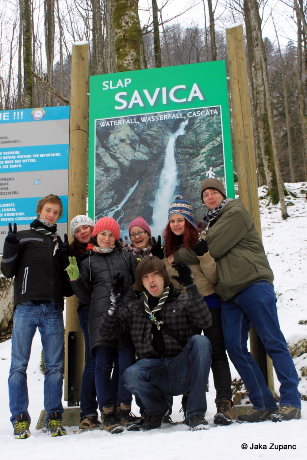 Gasilska pred slapom Savica