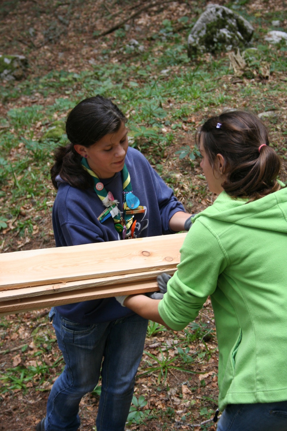Prenašanje lesenih skodel za streho