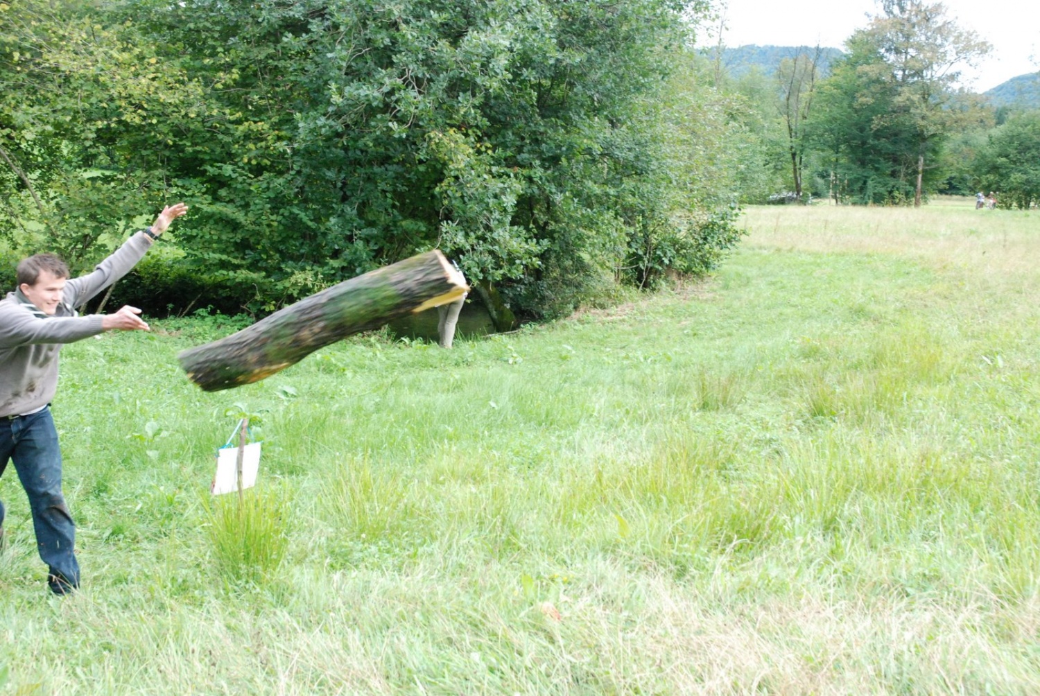 pomagajte drvarju premetavati hlode