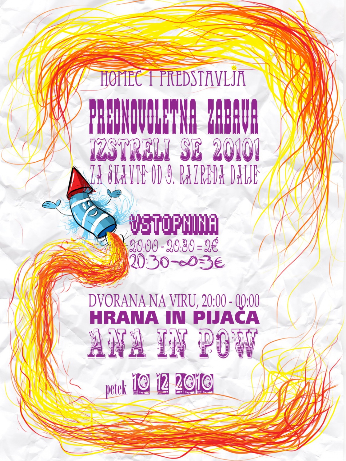 Flajer prednovoletne zabave