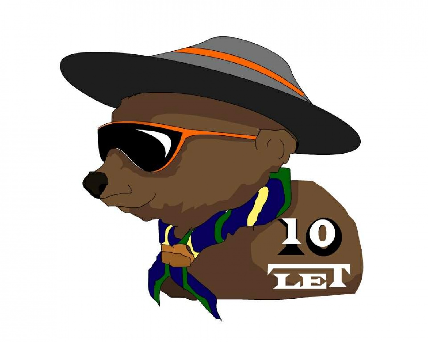 logotip ob 10-letnici skavtov v Novem mestu