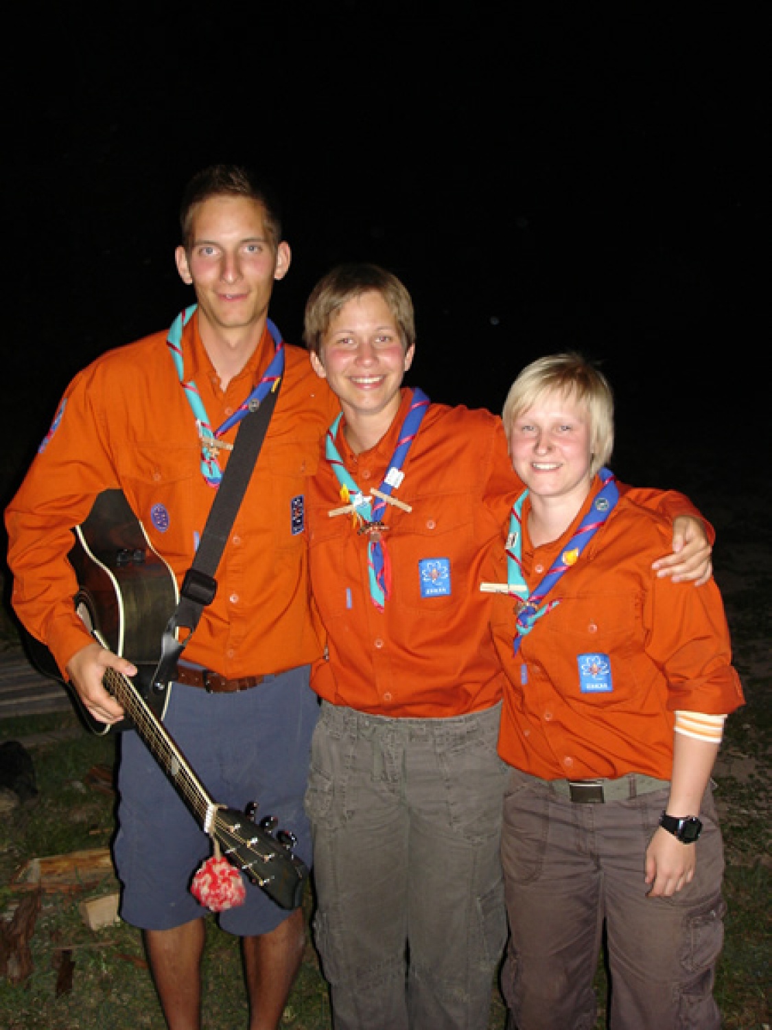 Ustvarjalna veverica, Zanesljiva žabica in Igrivi ježek (od leve proti desni)