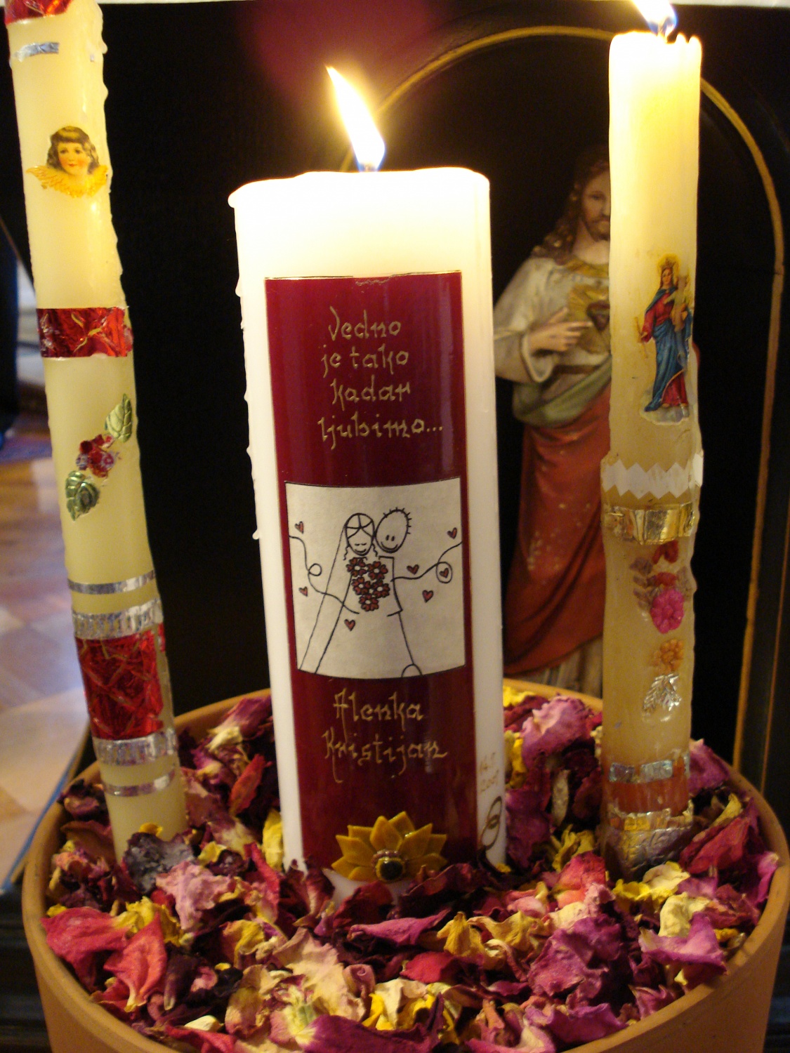 Slike s poroke Kristijana in Alenke Bratuša