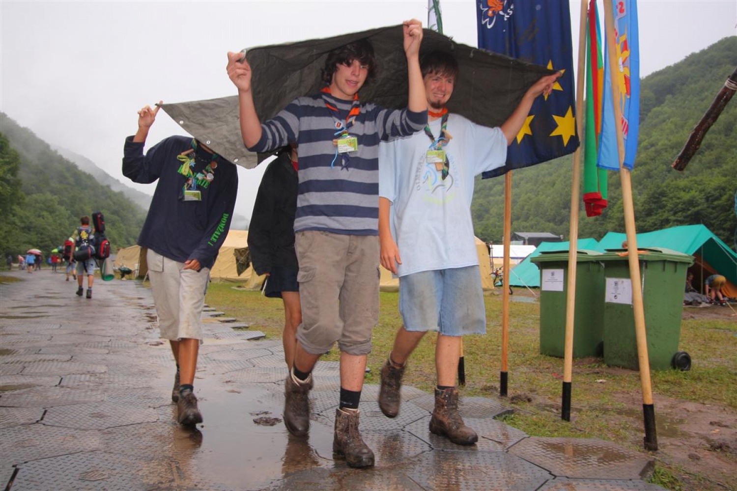 Jamboree 2008 - nedelja jutro in dež