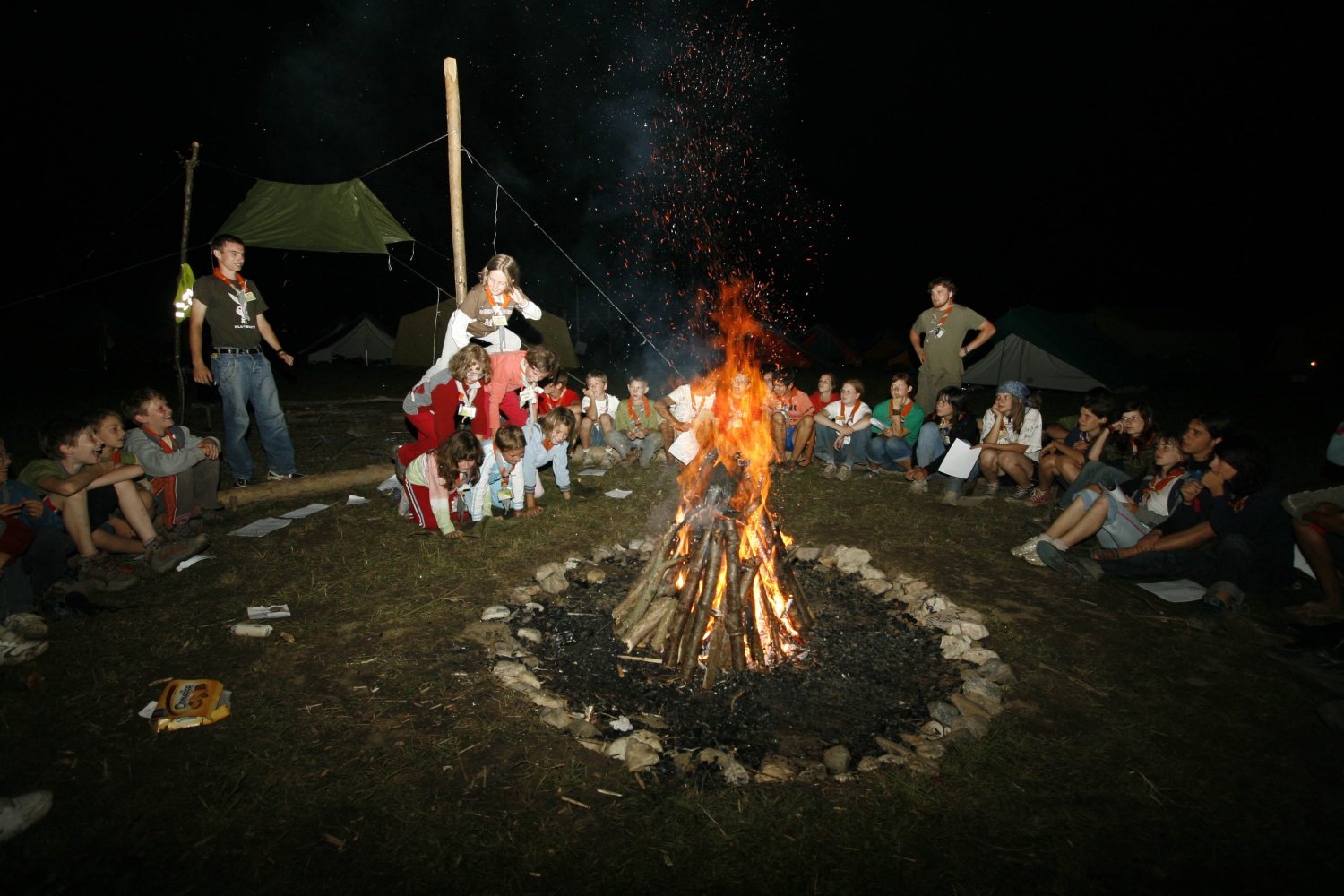 Prvi večer na skupnem delu Jamboreeja