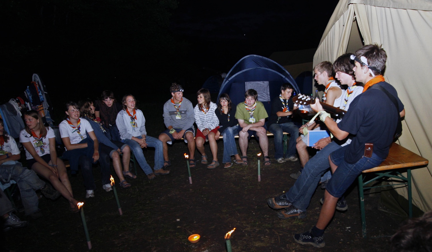 Prvi večer na skupnem delu Jamboreeja