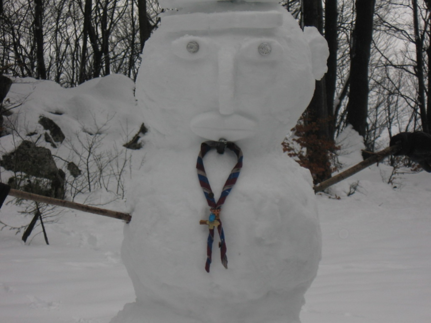 Snežak s sežansko rutko