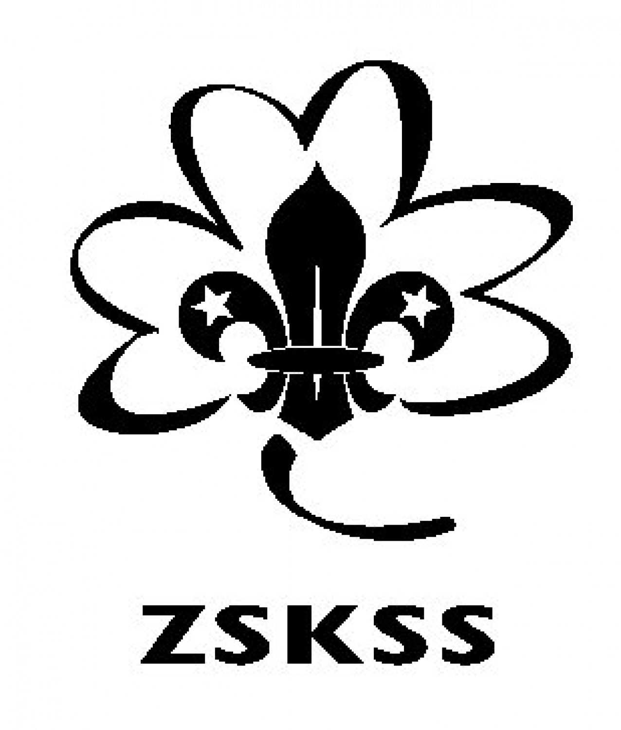 Znak ZSKSS - črno bela izvedba