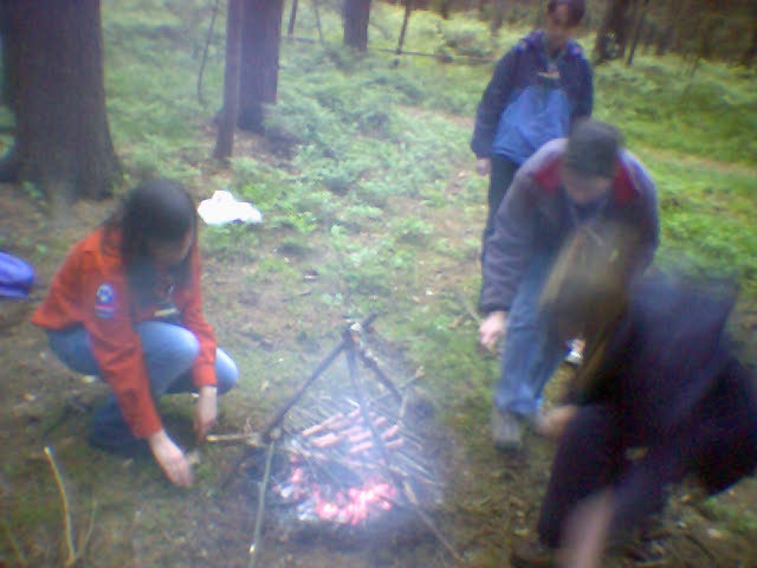 Preizkus lestve, pečenje čevapčičev in pospravljeno ognjišče