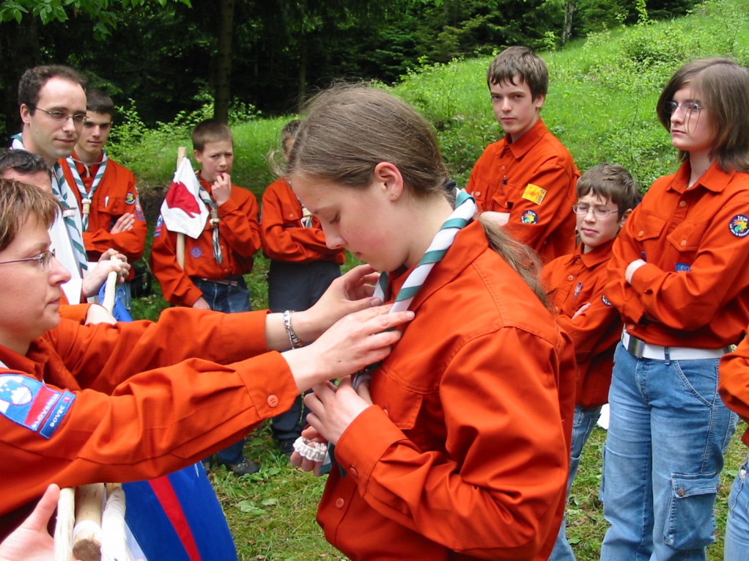Utrinki iz obljub bovških skavtov.