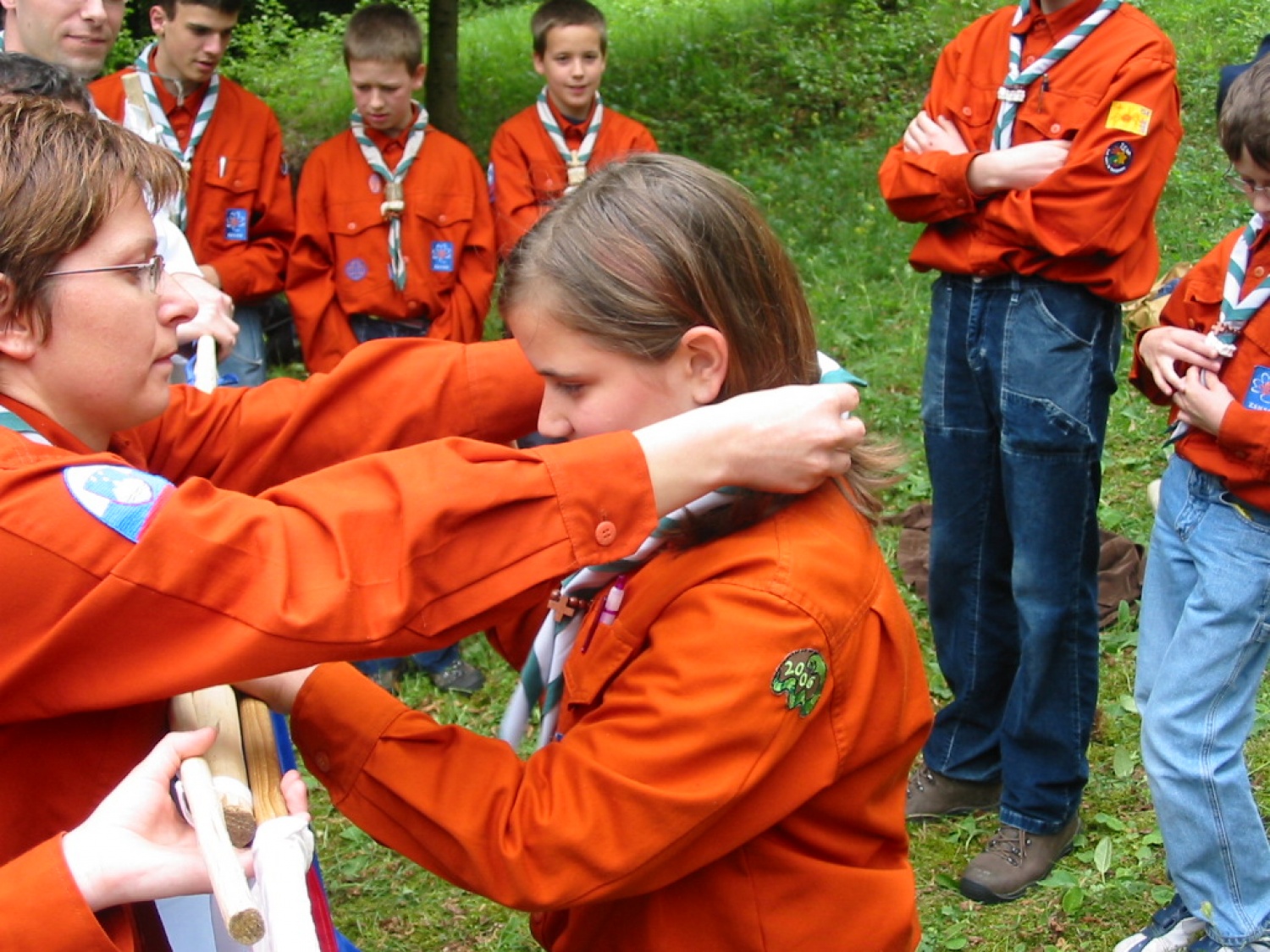 Utrinki iz obljub bovških skavtov.