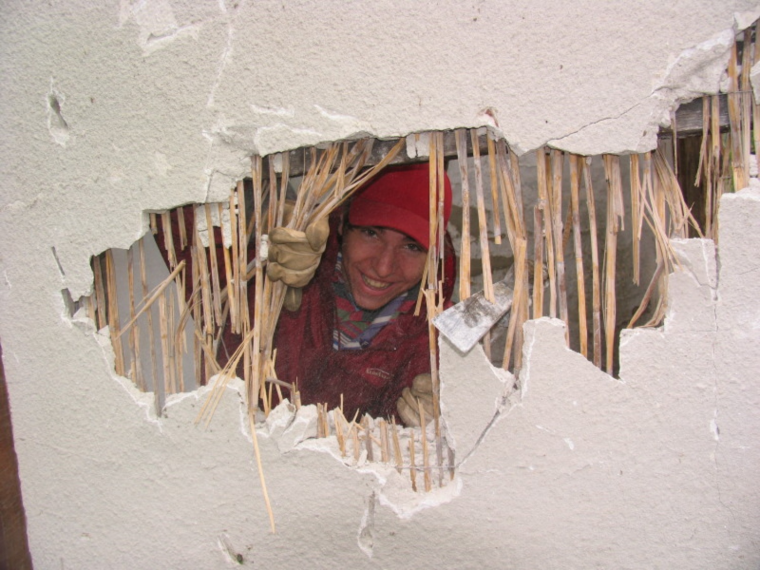 Kukuc, pa sem pogledal skozi steno.