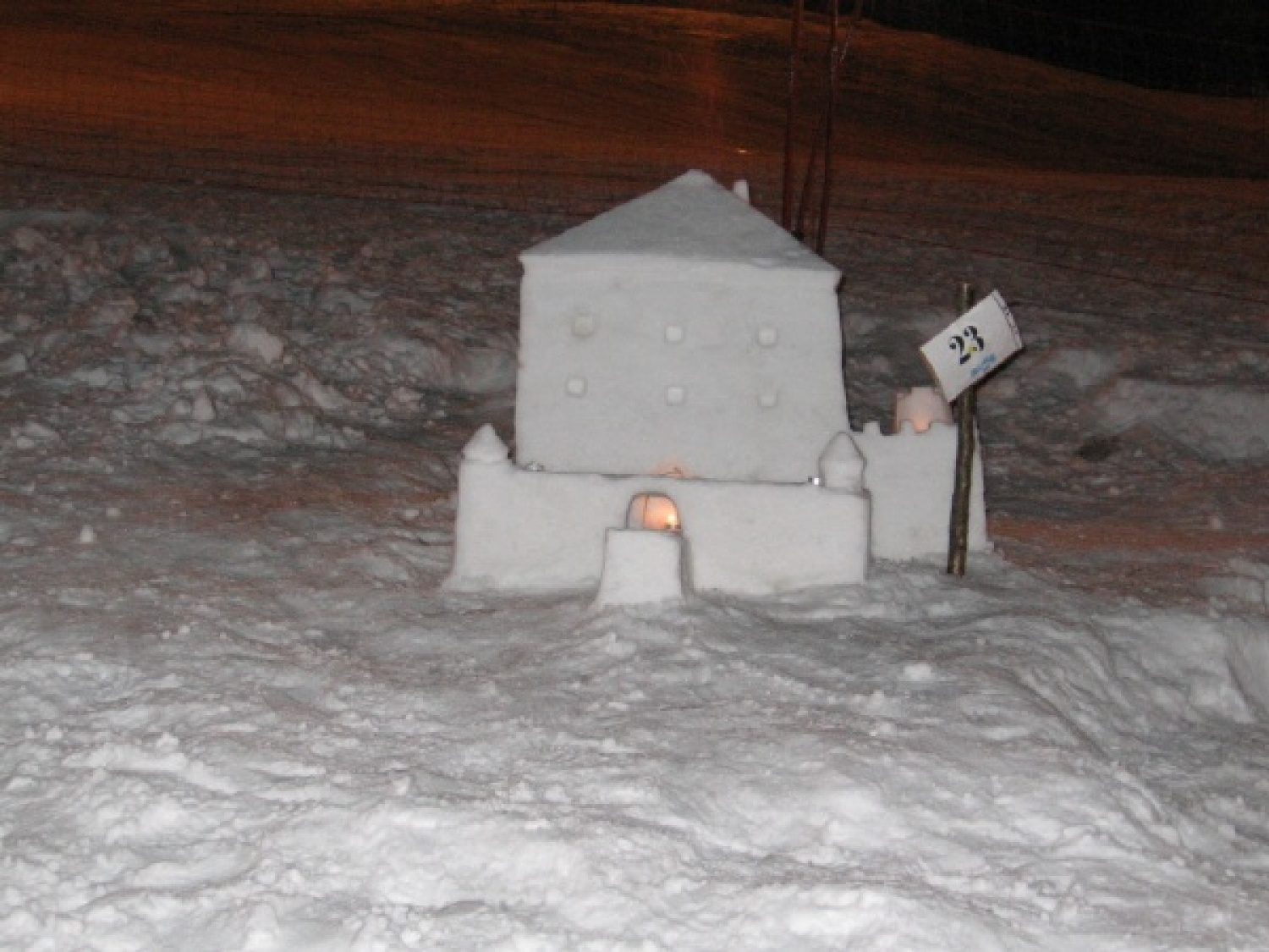 Na slikah lahko vidite trenutke iz skavtske maše. Udeležili so se jo lahko (za skavte je bila obvezna ;-)) tudi starši, dedki, babice in razni hišni ljubljenčki, če le niso bili preveč zmrzljivi. Slikane so tudi naše korenine - s snega. Kar naglejte se jih; Če ne verjamete, da so jih naredili skavti, lahko pokukate še na stran http://celje1.skavt.net ,kjer imamo vse črno na belem. Na koncu pa so nas obiskali čisto pravi Grajski bruhalci ognja.