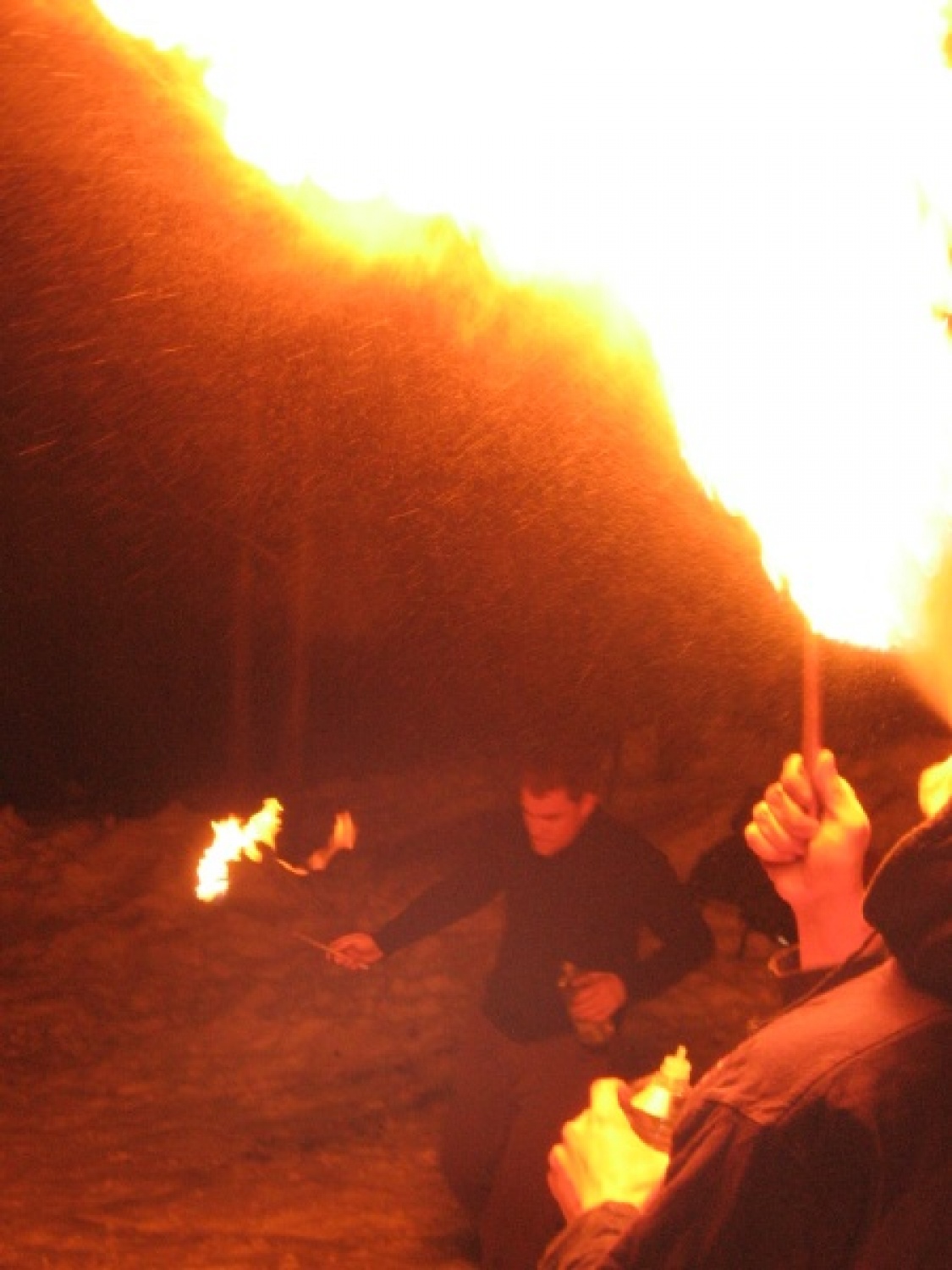 Na slikah lahko vidite trenutke iz skavtske maše. Udeležili so se jo lahko (za skavte je bila obvezna ;-)) tudi starši, dedki, babice in razni hišni ljubljenčki, če le niso bili preveč zmrzljivi. Slikane so tudi naše korenine - s snega. Kar naglejte se jih; Če ne verjamete, da so jih naredili skavti, lahko pokukate še na stran http://celje1.skavt.net ,kjer imamo vse črno na belem. Na koncu pa so nas obiskali čisto pravi Grajski bruhalci ognja.