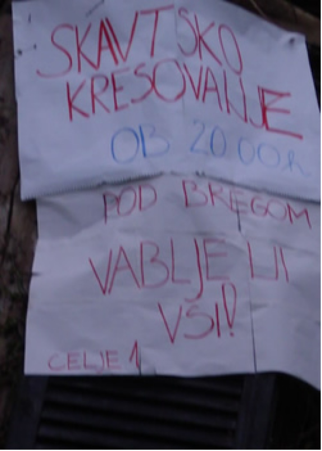 Skavti iz Celja 1 smo prvič organizirali kresovanje. Naš glavni cilj je bil, da se imamo čim bolj fino, da uživamo in da pokažem ljudem, da smo skavti, na katere je Celje lahko ponosno.