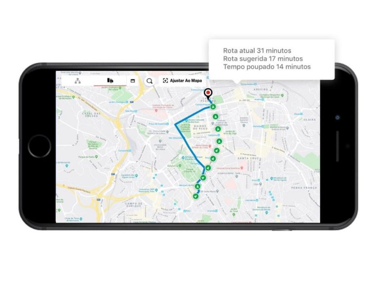 Rotas na funcionalidade Mapa Interativo do Verizon Connect Reveal