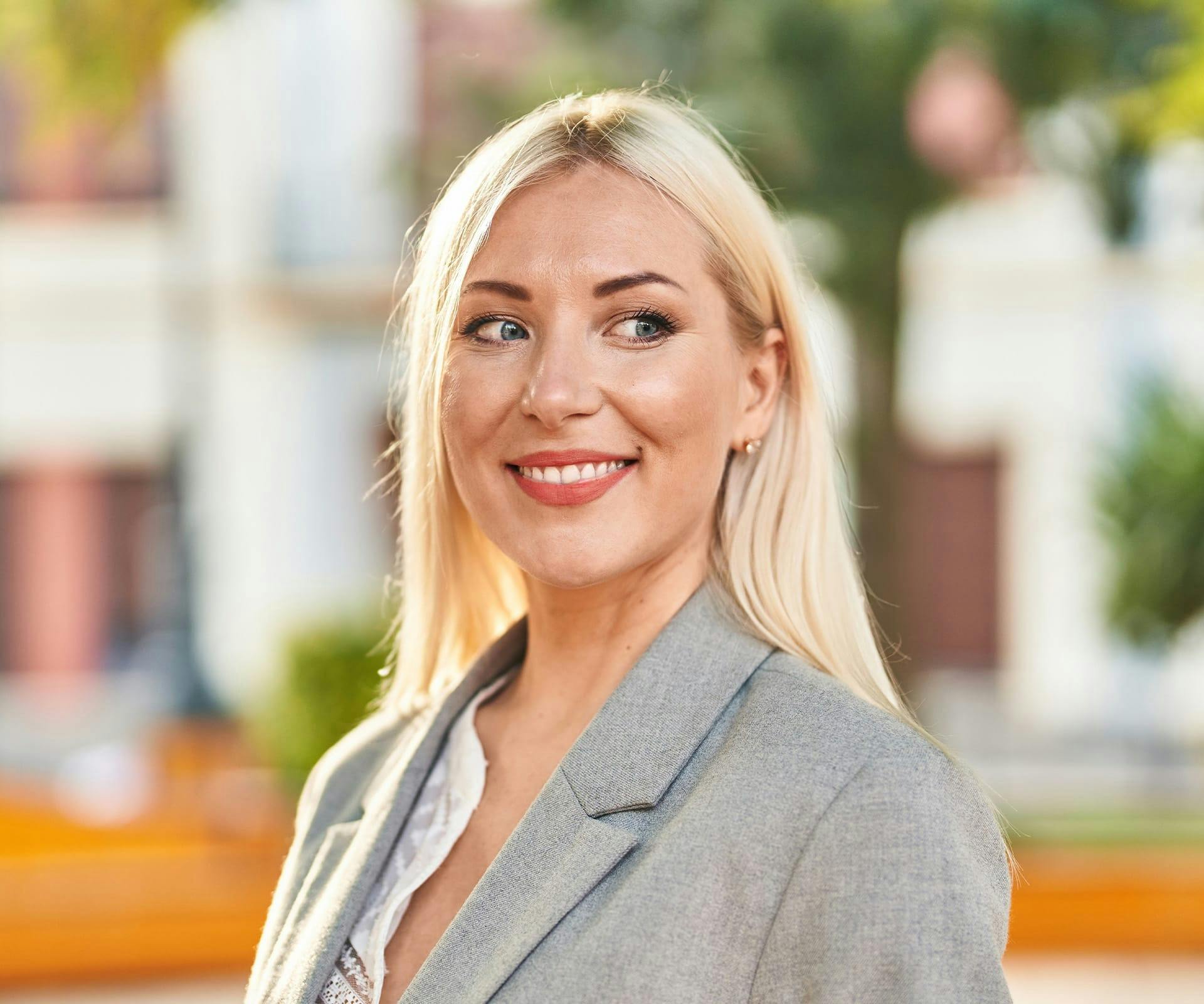woman smiling