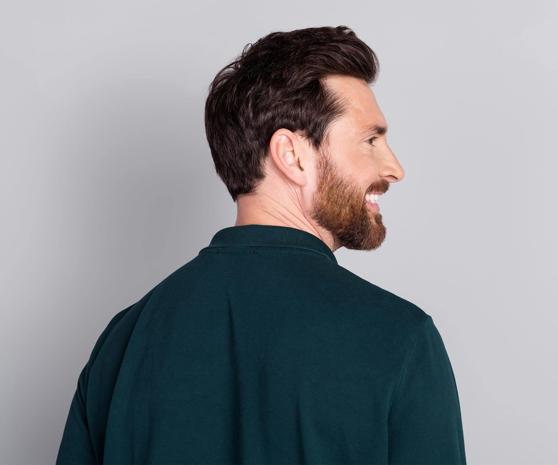man looking over his shoulder