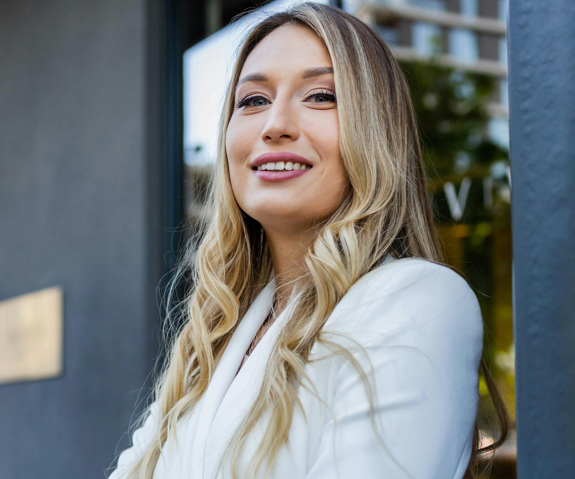 woman smiling