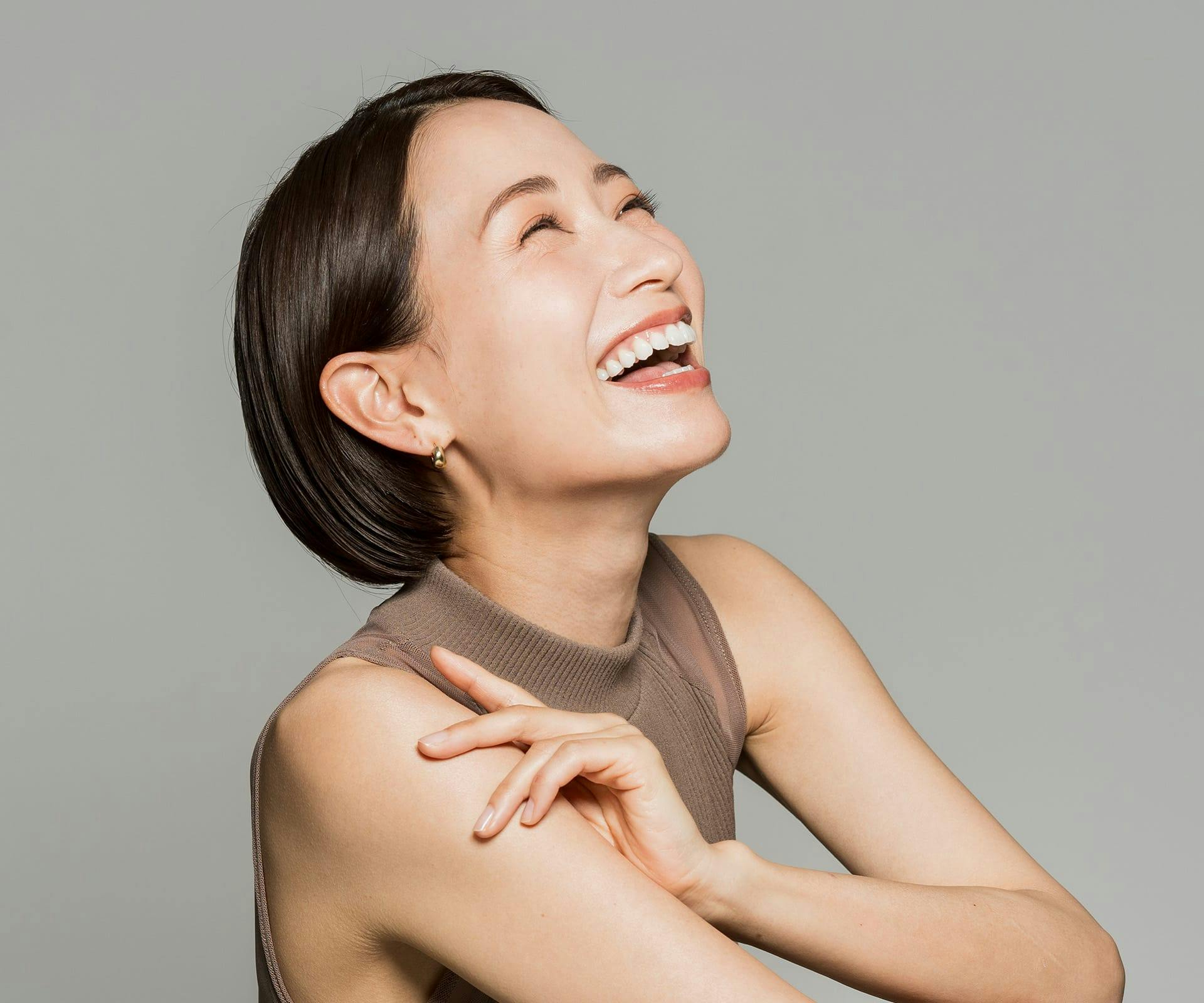 woman laughing