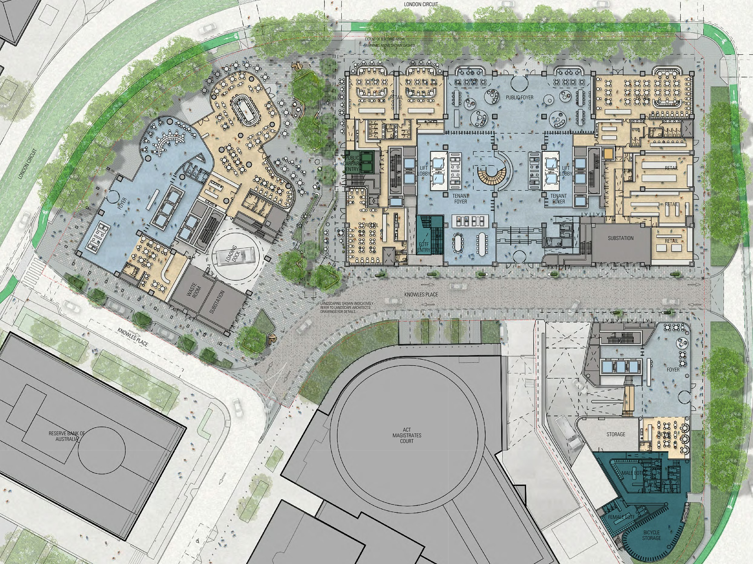 London Central, precinct masterplan, ground level.