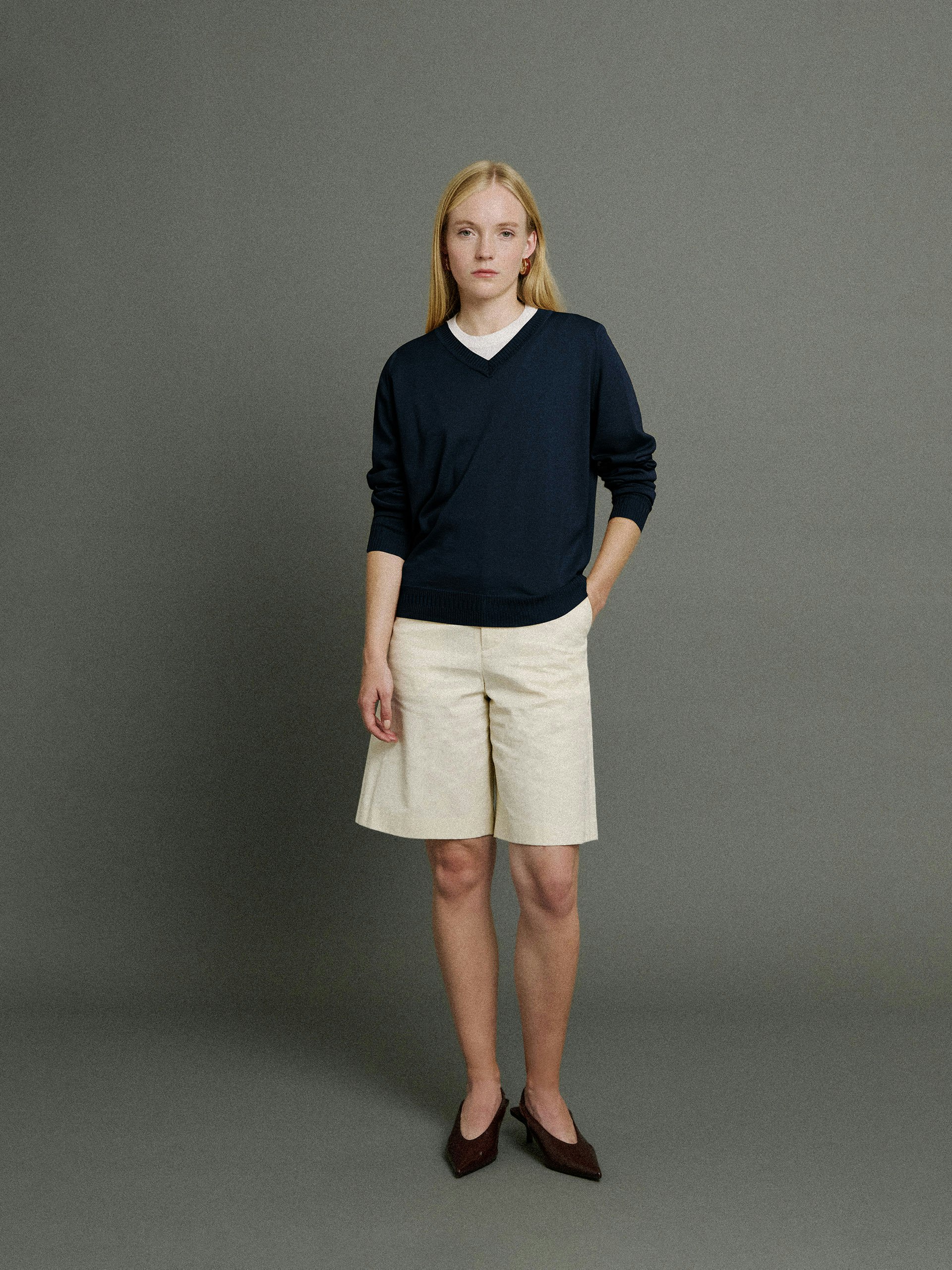 Bill Nighy V-Neck Jumper | John Smedley