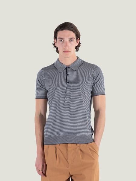 JOHN SMEDLEY SEA COTTON POLO エクリュ John Smedley Adrian Slim Fit Sea Island Polo Almond at CareOfCarl.com