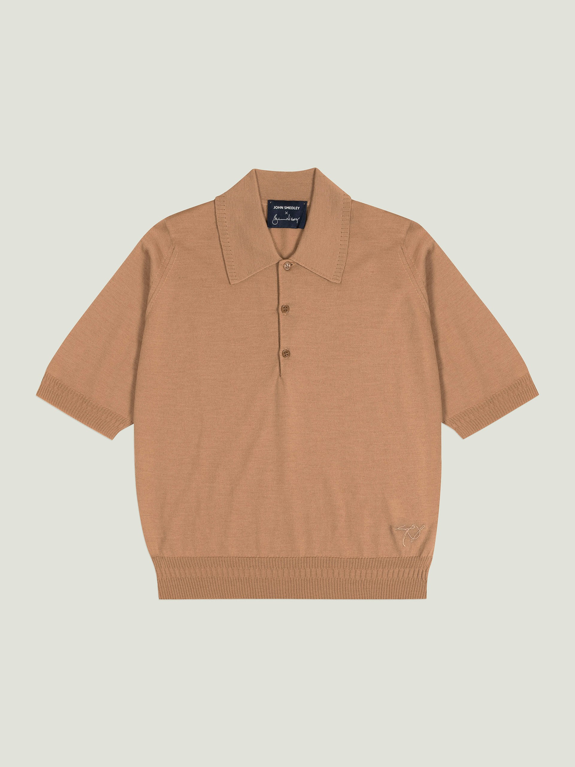トップス JOHN SMEDLEY for UNITED ARROWS Knit Polo Bill Nighy Short Sleeve Polo Shirt | John Smedley
