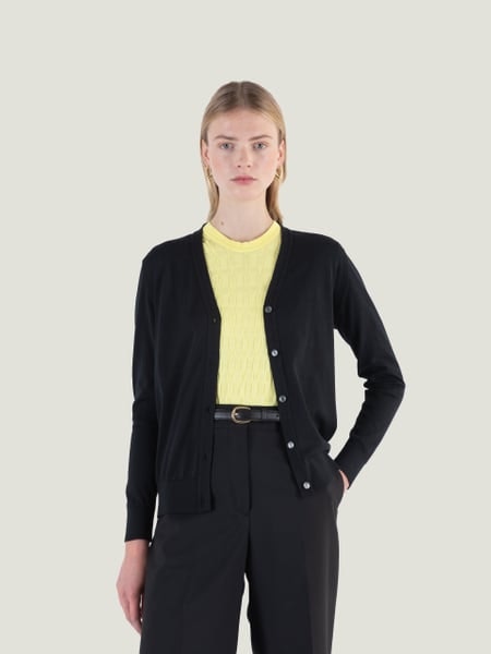 Yasmin - John Smedley's Sea Island Cotton Cardigan | John Smedley