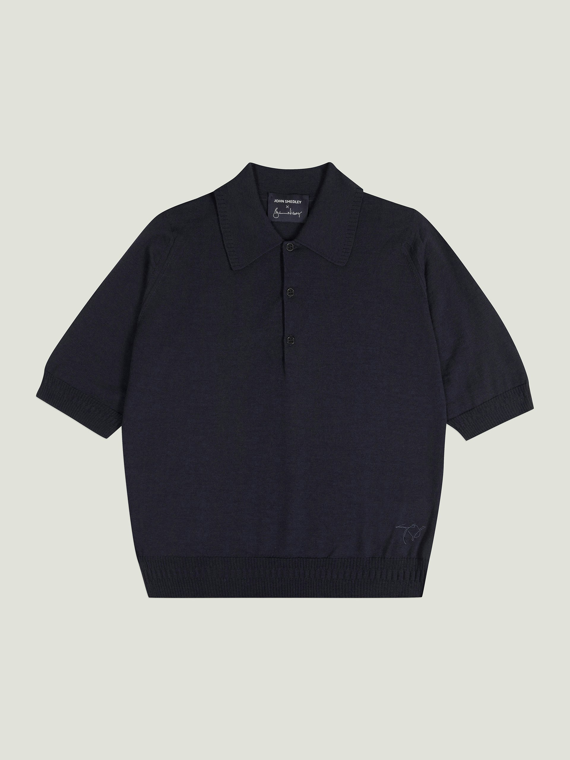 Bill Nighy Short Sleeve Polo Shirt | John Smedley