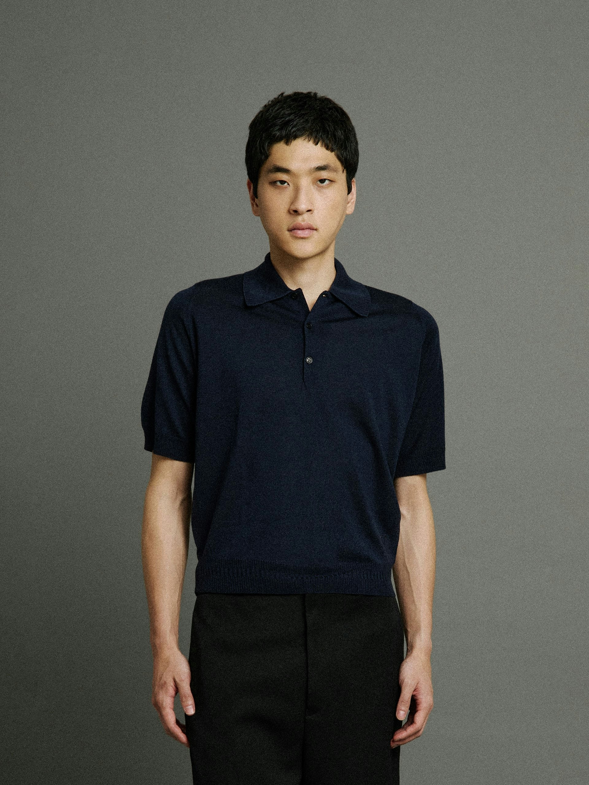 Bill Nighy Short Sleeve Polo Shirt | John Smedley