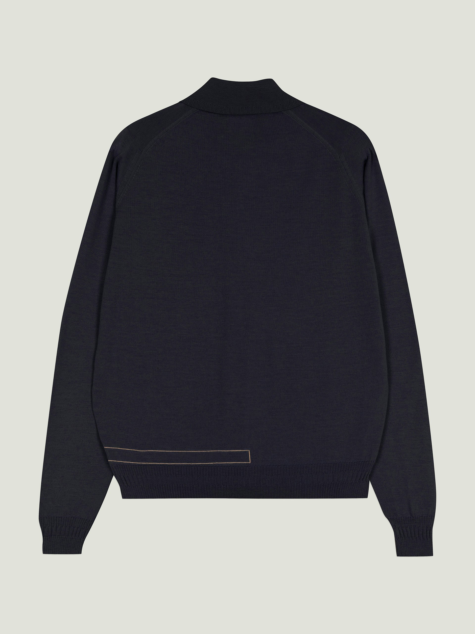 Bill Nighy Long Sleeve Polo Shirt | John Smedley